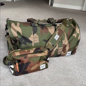 Camo Duffel Bag with Travel Pouch - Green Camo Herschel
